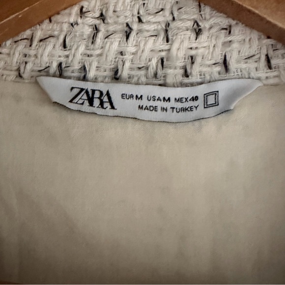 Zara Textured Cream Tweed Long Sleeve Overshirt/Jacket “Shacket” Size M - Picture 14 of 16